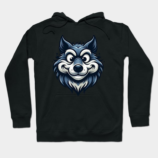 Crazy Wolf Funny Hoodie by alcoshirts